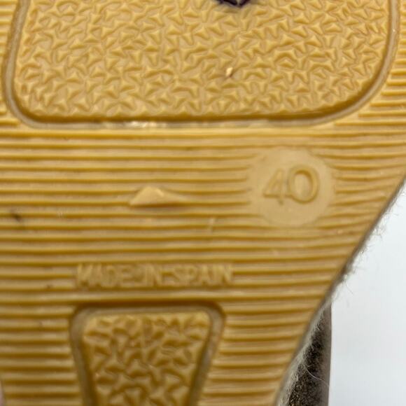 Kanna Shoes Womens Size 9 40 Espadrille Wedge Sandals Metallic Leather Spain‎ - Picture 9 of 9